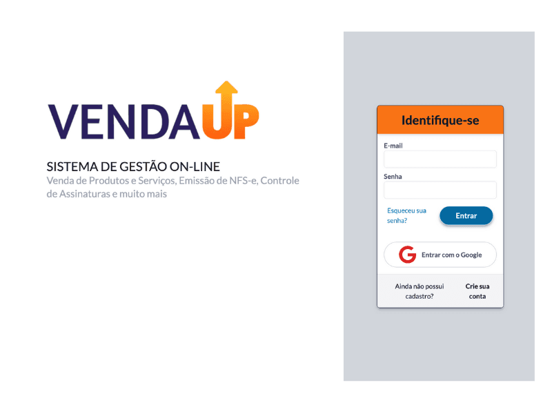 Login e Senha, o sistema conta com controle de acesso por usuário